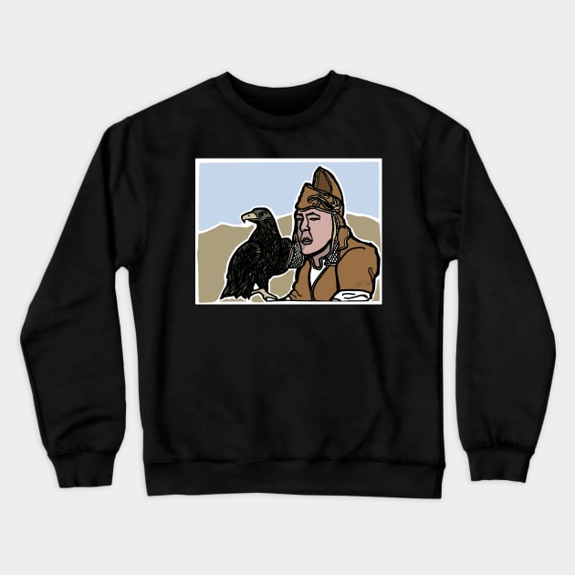 Mongolian Falconer Crewneck Sweatshirt by JSnipe